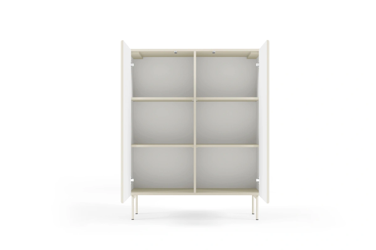 High Muti chest of drawers with 2D grooves on the facades, cashmere - Image 4