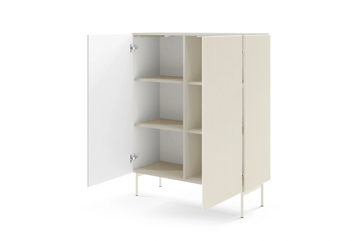 High Muti chest of drawers with 2D grooves on the facades, cashmere - Image 3