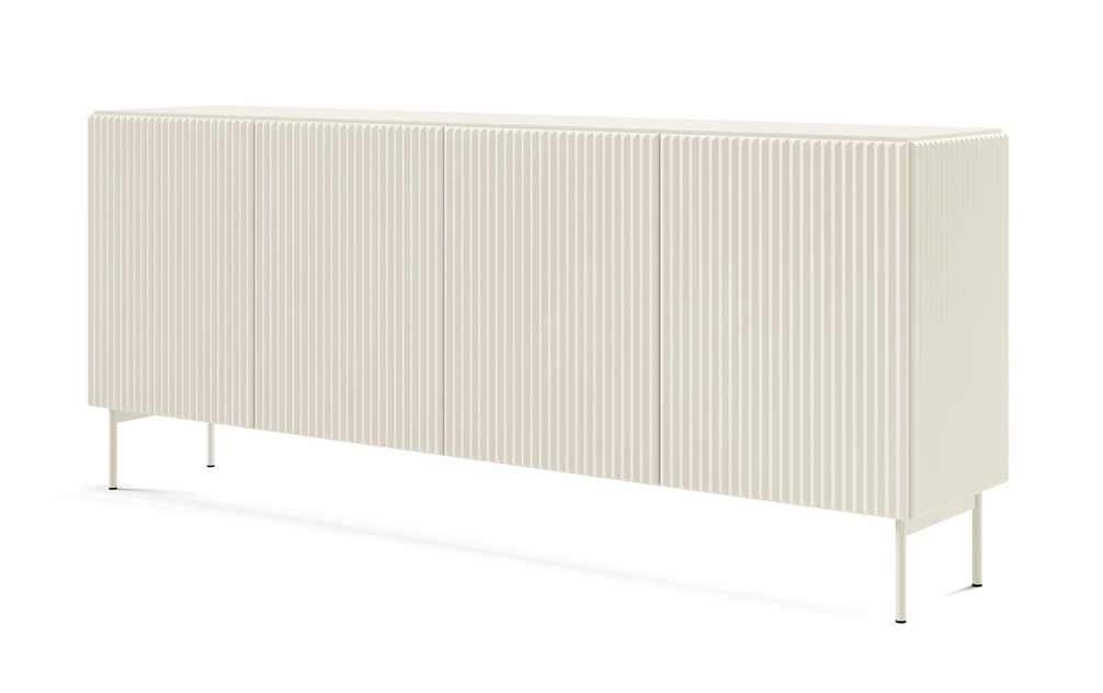 Chest of drawers with Muti cabinets, grooved fronts, 195 4D cashmere