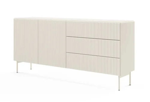 Chest of drawers with multi-faceted facades MUTI 177 2D3S cashmere