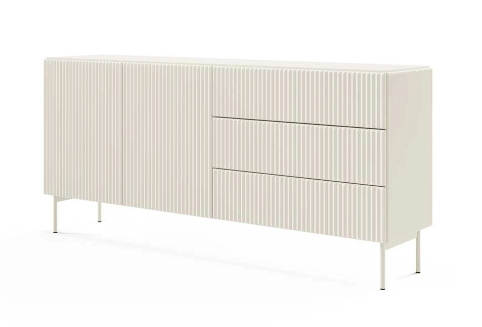 Chest of drawers with multi-faceted facades MUTI 177 2D3S cashmere