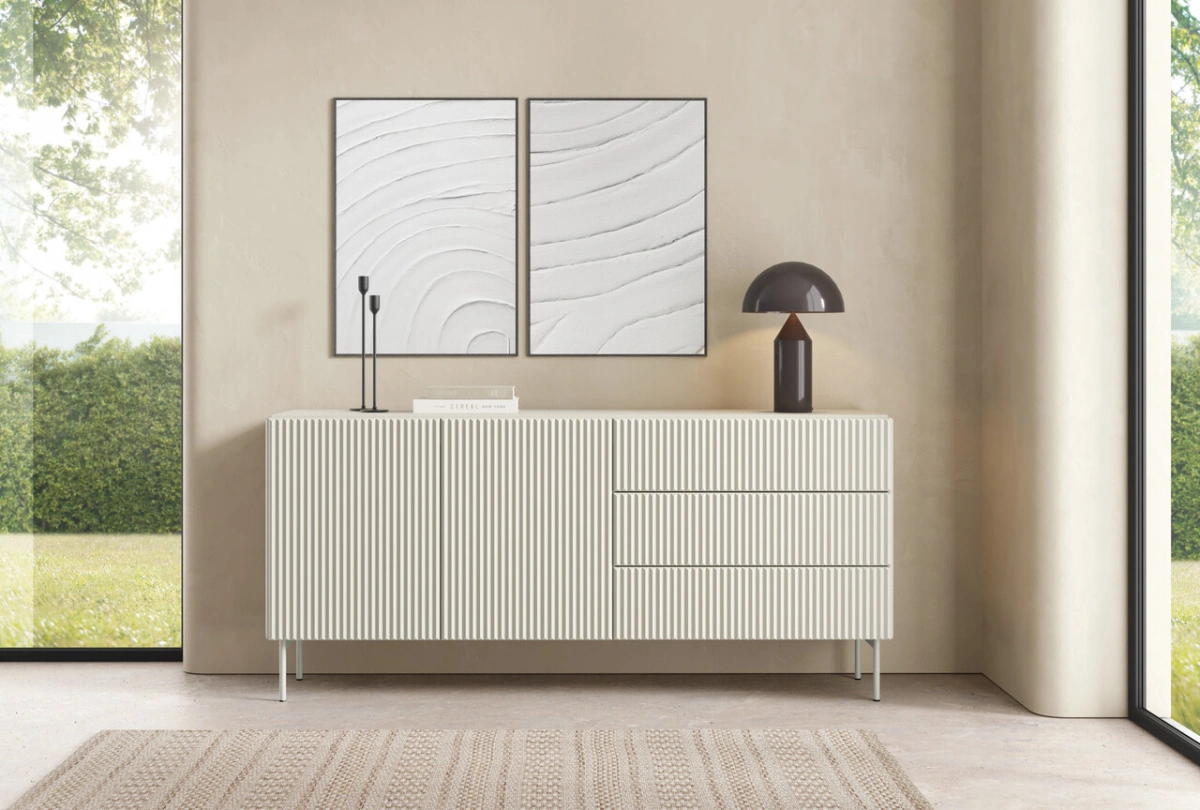 Chest of drawers with multi-faceted facades MUTI 177 2D3S cashmere - Image 5