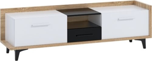 BOX 09 furniture, large chest of drawers, table, TV cabinet with drawer, Sonoma, white, black