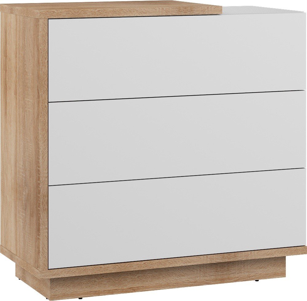 HYBRID 09 chest of drawers for living room/bedroom, Sonoma oak, white finishHYBRID