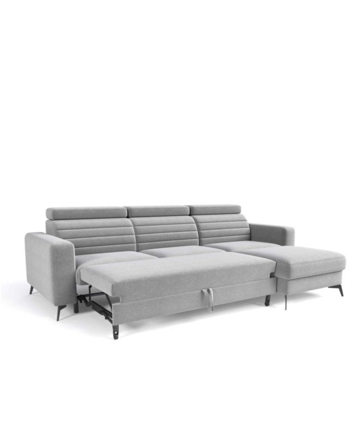 Amaro open corner sofa, sleeping function, container, adjustable headrests - Image 3