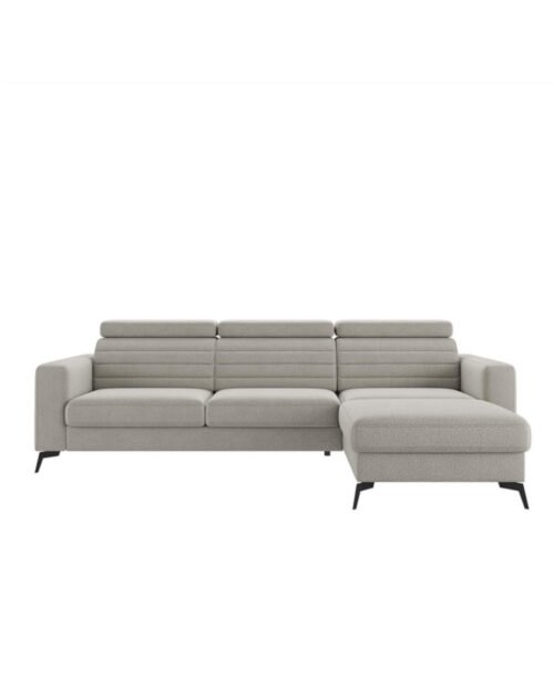 Amaro open corner sofa, sleeping function, container, adjustable headrests