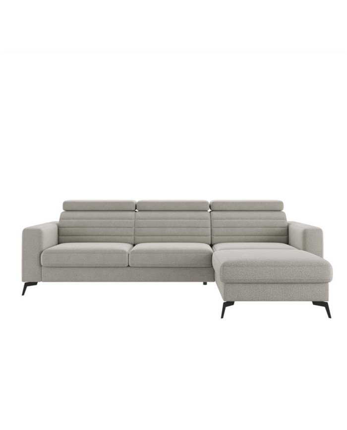 Amaro open corner sofa, sleeping function, container, adjustable headrests