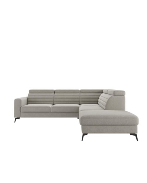 Amaro closed corner sofa, sleeping function, storage box, adjustable headrests, COMFORTEO