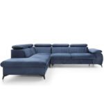 Corner sofa "Belt L", sleeping function, container, adjustable headrests Gr1