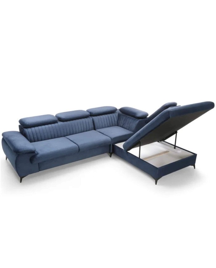 Corner sofa "Belt L", sleeping function, container, adjustable headrests Gr1 - Image 6
