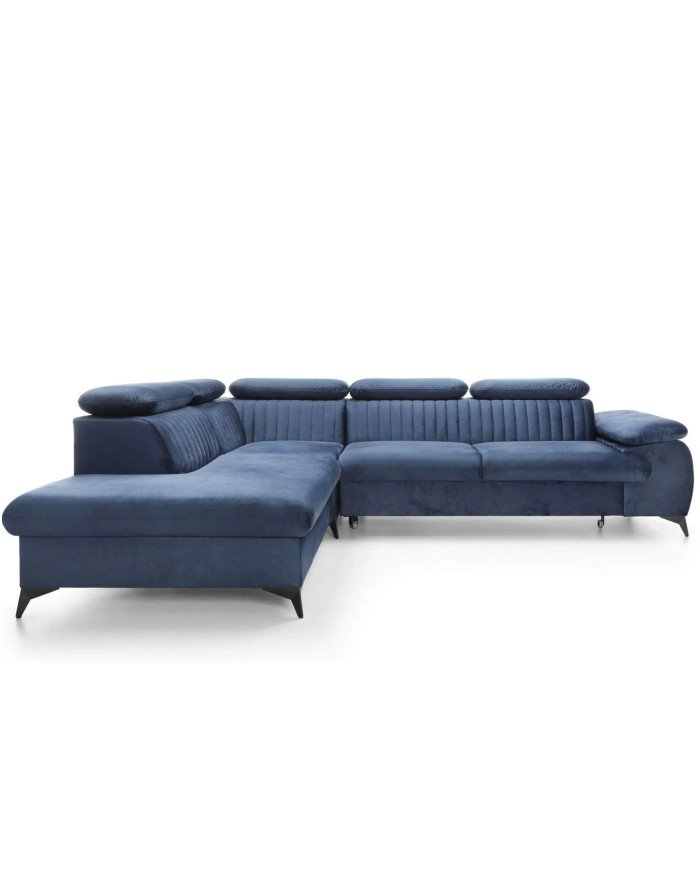Corner sofa "Belt L", sleeping function, container, adjustable headrests Gr1