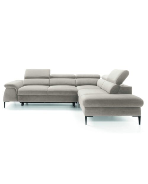 „Blues L“ kampinė sofa, miegojimo funkcija, konteineris, reguliuojamos galvos atramos Gr1