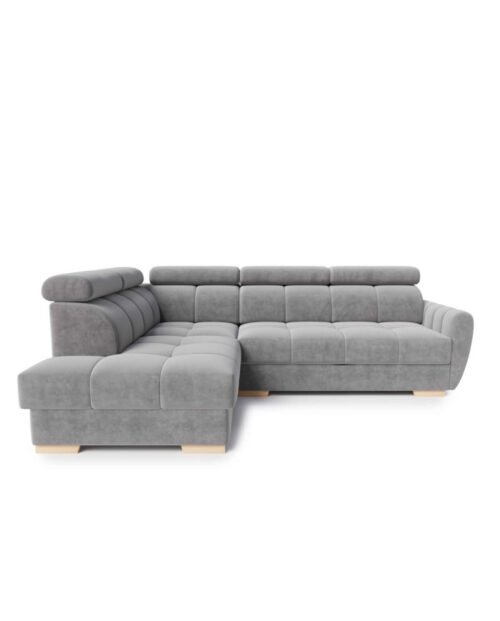 Daytona corner sofa with sleeping function, storage compartment, adjustable headrests