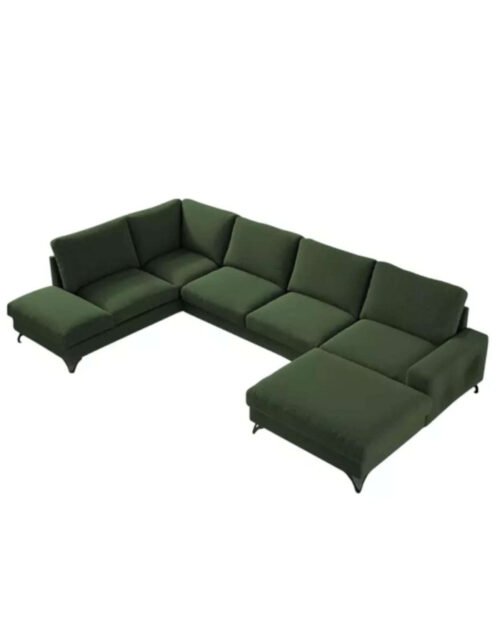 Flavio U-shaped corner sofa, sleeping function, containers