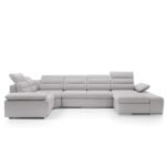 Korfu 2 corner sofa, sleeping function, container, adjustable headrests and armrests Gr1