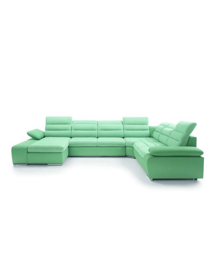 Korfu 3-seater corner sofa, sleeping function, container, adjustable headrests and armrests Gr1 - Image 2