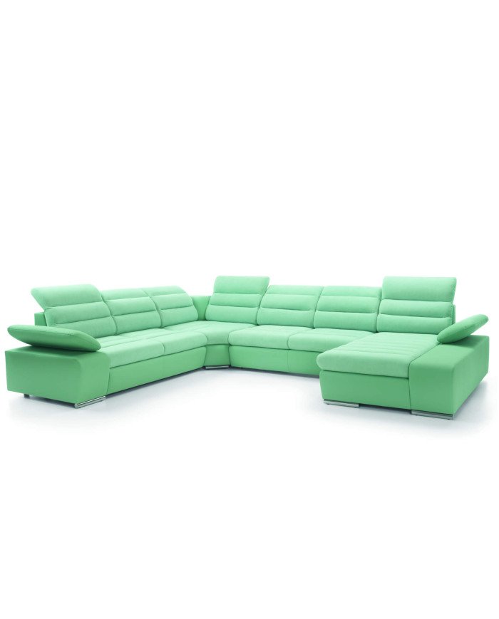 Korfu 3-seater corner sofa, sleeping function, container, adjustable headrests and armrests Gr1 - Image 3