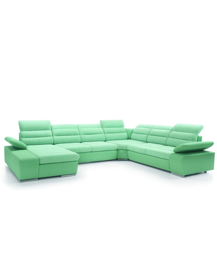 Korfu 3-seater corner sofa, sleeping function, container, adjustable headrests and armrests Gr1 - Image 4