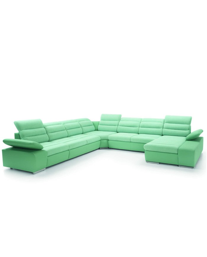 Korfu 4-seater corner sofa, sleeping function, container, adjustable headrests and armrests Gr2 - Image 3