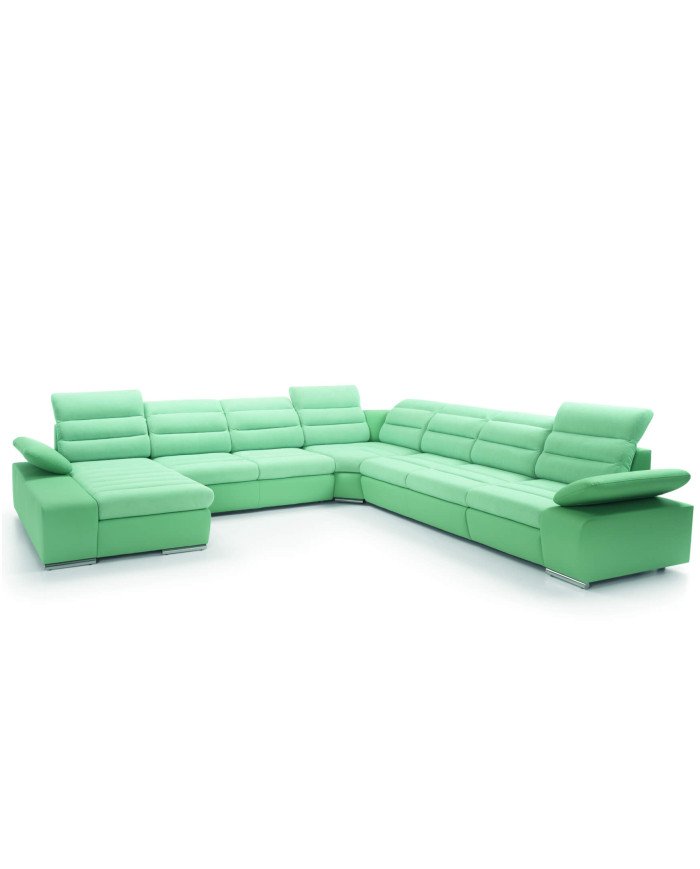 Korfu 4-seater corner sofa, sleeping function, container, adjustable headrests and armrests Gr2 - Image 4