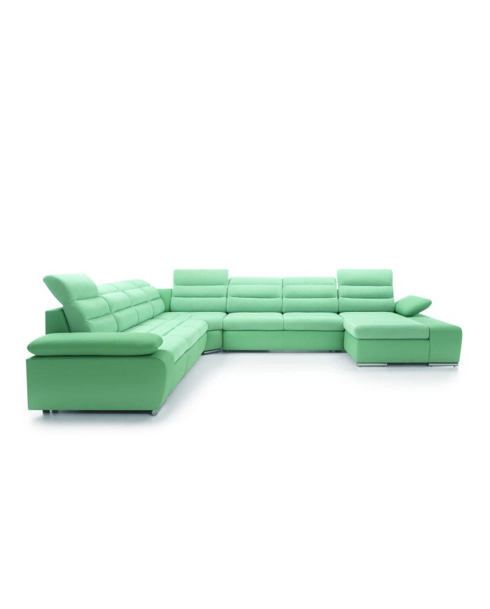 Korfu 4-seater corner sofa, sleeping function, container, adjustable headrests and armrests Gr2