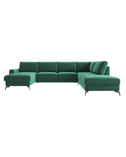 Modesto U-shaped corner sofa, sleeping function, container