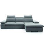 Orlando corner sofa with sleeping function, container, adjustable head and armrests Gr1