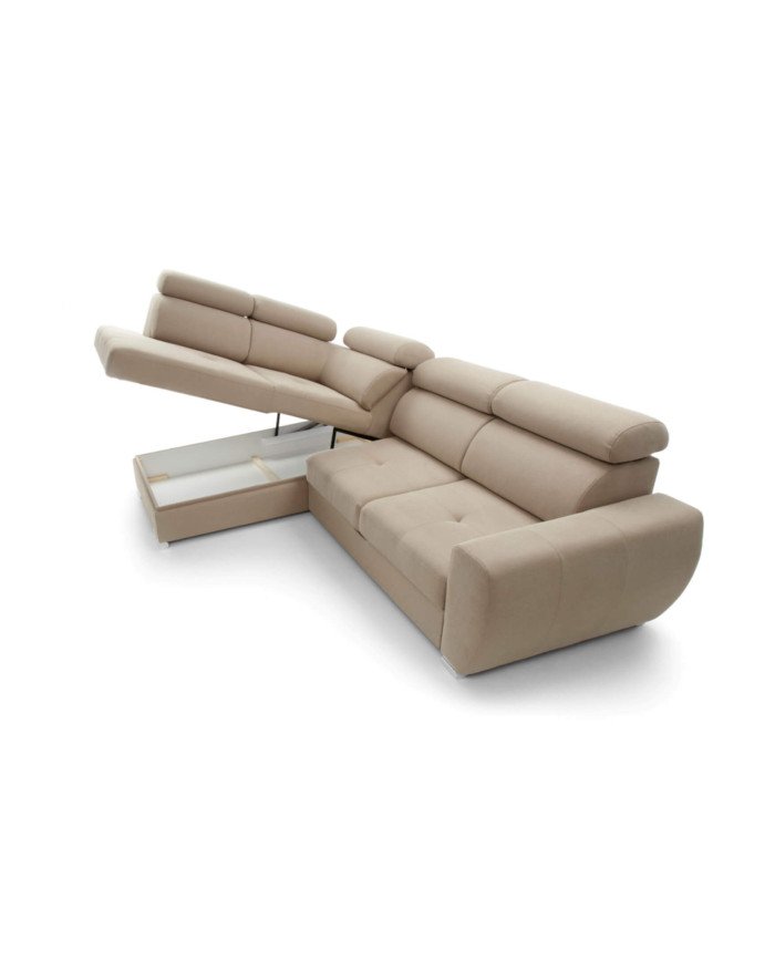 Patrizia corner sofa with sleeping function, storage compartment, adjustable headrests - Image 4