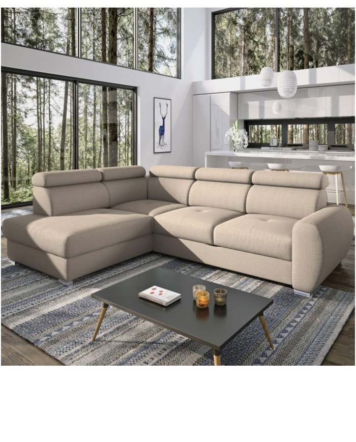 Patrizia corner sofa with sleeping function, storage compartment, adjustable headrests - Image 6