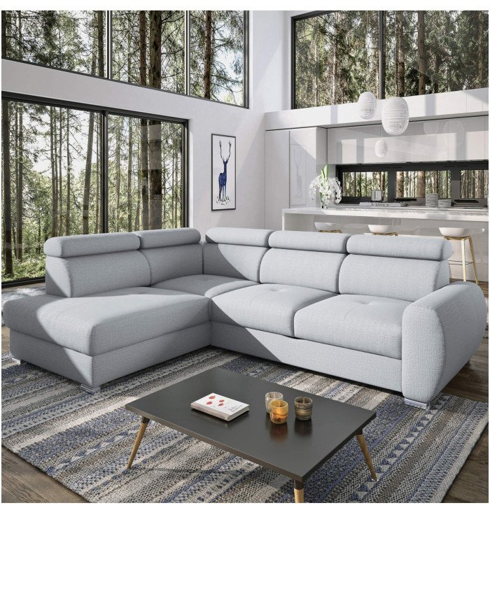 Patrizia corner sofa with sleeping function, storage compartment, adjustable headrests - Image 7