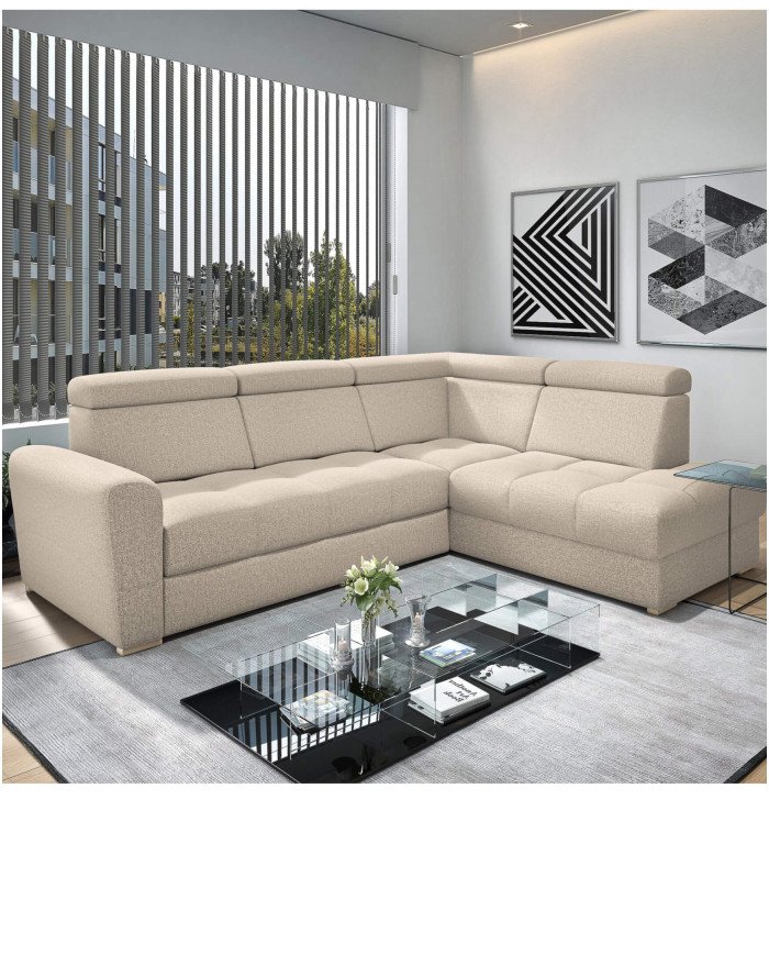 Riva closed corner sofa, sleeping function, storage box, adjustable headrests Gr1 - Image 5
