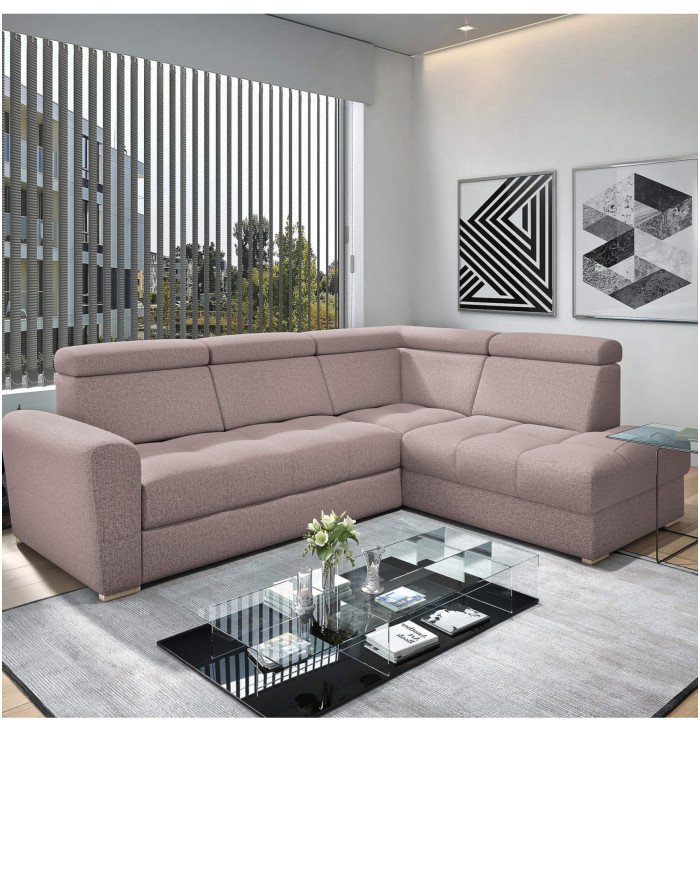 Riva closed corner sofa, sleeping function, storage box, adjustable headrests Gr1 - Image 6