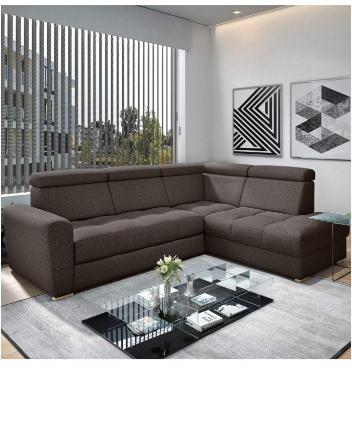 Riva closed corner sofa, sleeping function, storage box, adjustable headrests Gr1 - Image 7
