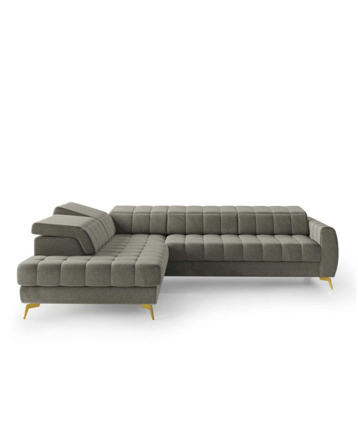 Vesta corner sofa, sleeping function, container, adjustable headrests Gr1