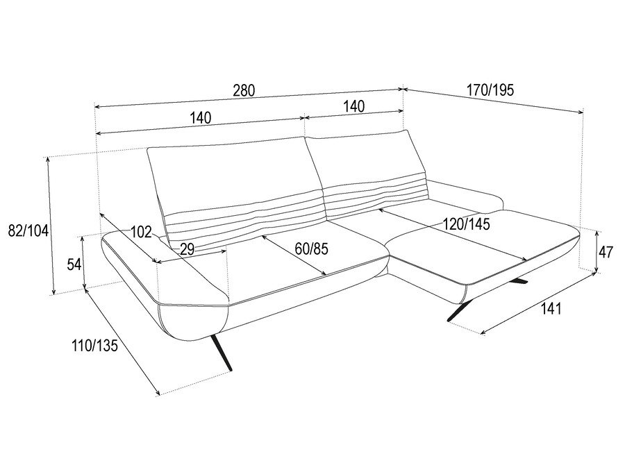 LAGUNA corner sofa with sliding backrest - Image 4