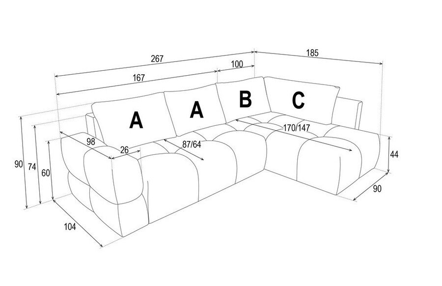PROMOTION - TAREMI fold-out corner sofa - Artico fabric - Image 5