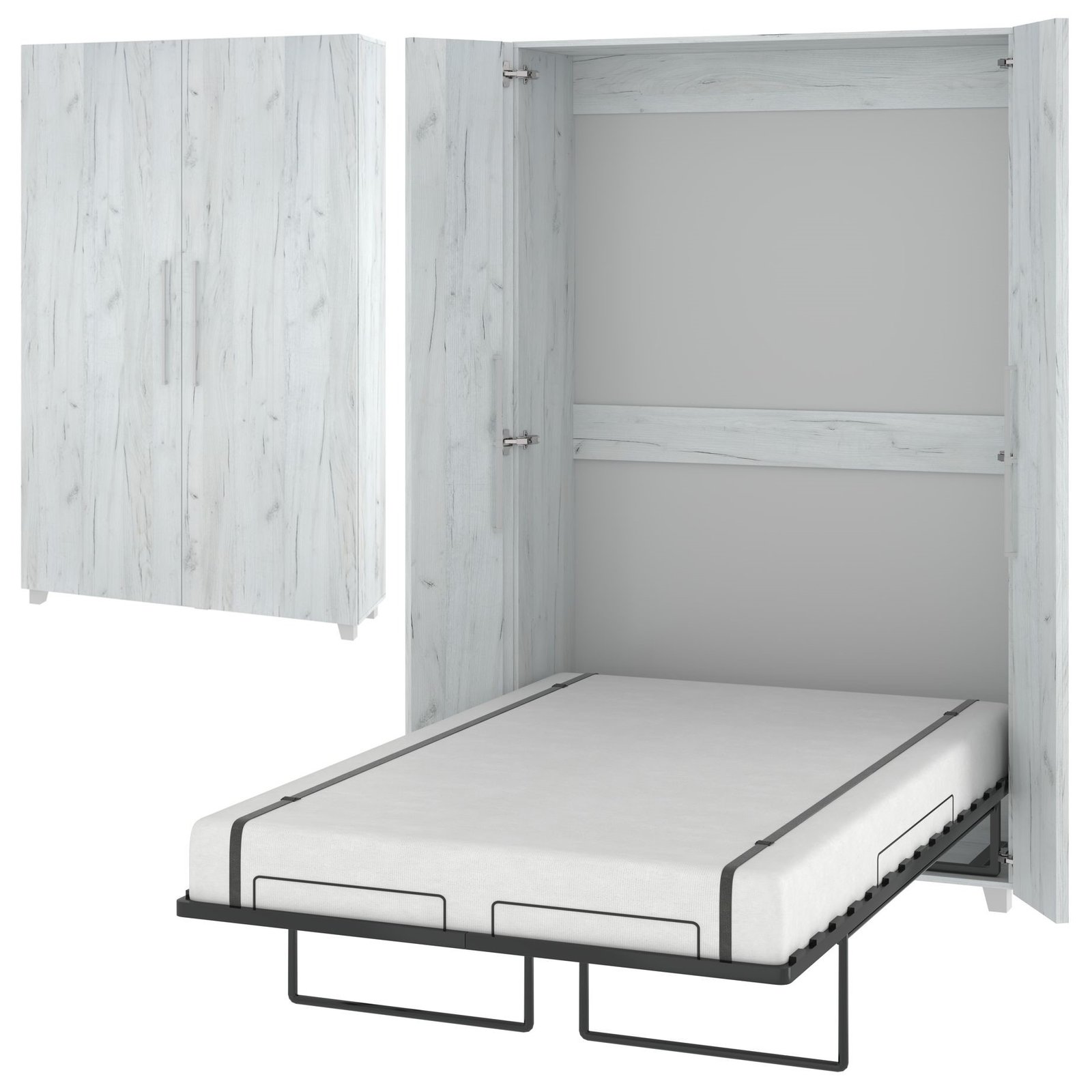 Vertical wall bed TEDDY 120, oak white color