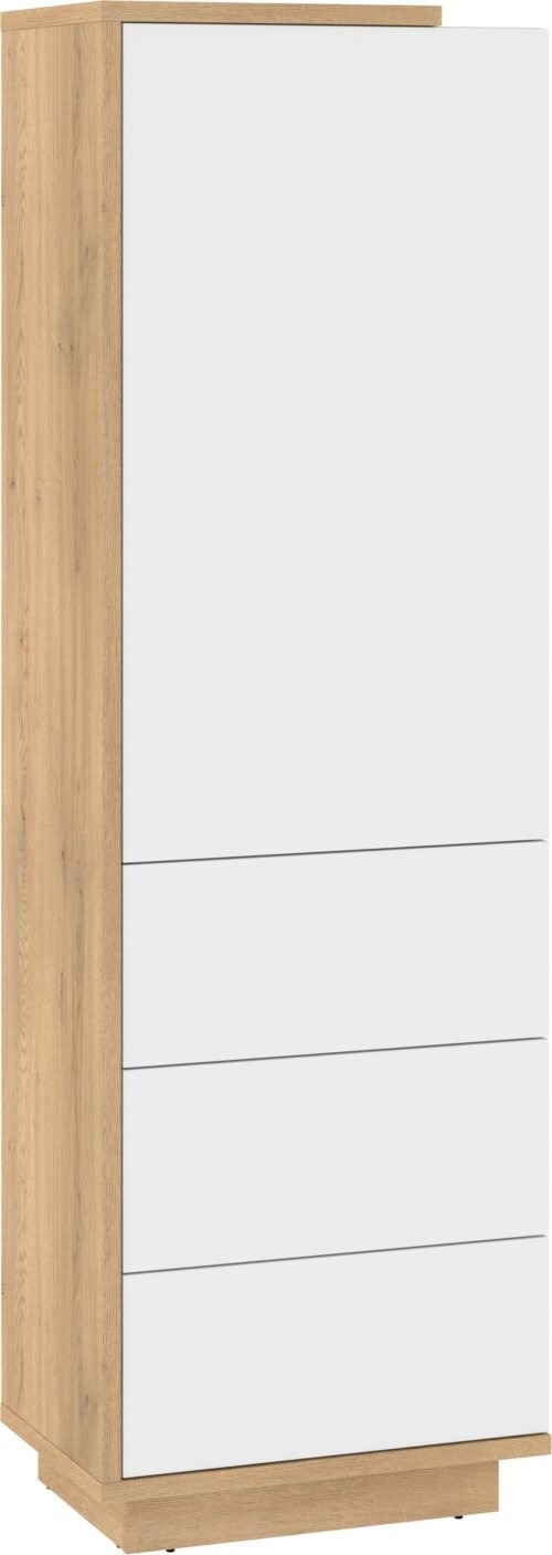HYBRID 01 furniture, closed shelf, cremona oak / glossy whiteHYBRID