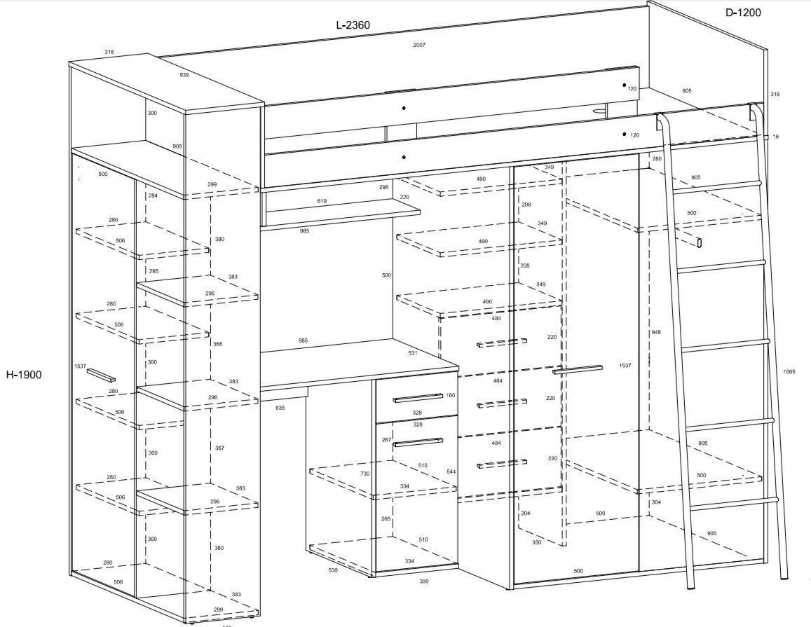 RAVENA P mezzanine without fabric, artisan / blue - Image 5
