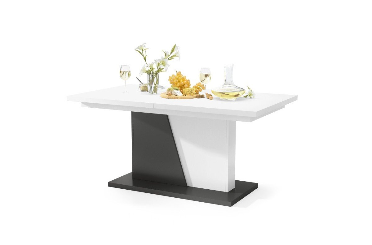 NOBLE NOIR matt white/anthracite (dark grey) - UP TO 218 cm EXTENDABLE TABLE! - Image 6