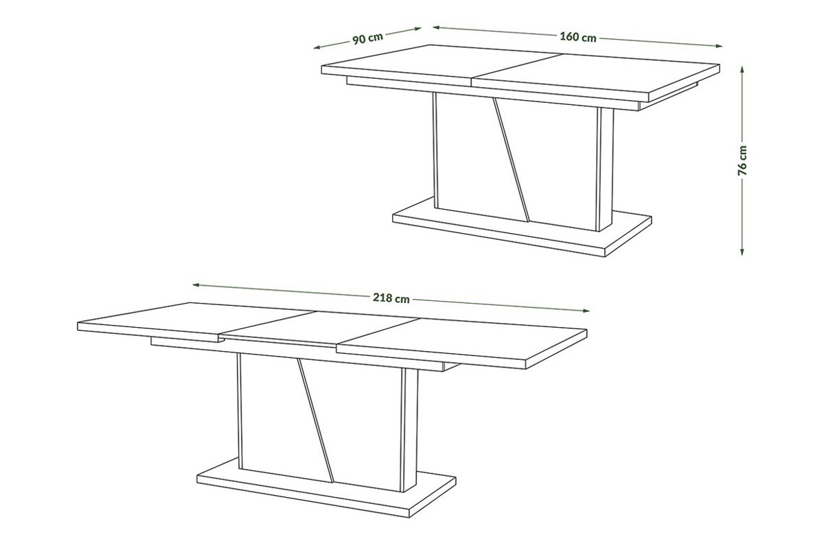 NOBLE NOIR Artisan Oak/Anthracite (dark gray) - UP TO 218 cm EXTENDABLE TABLE! - Image 5