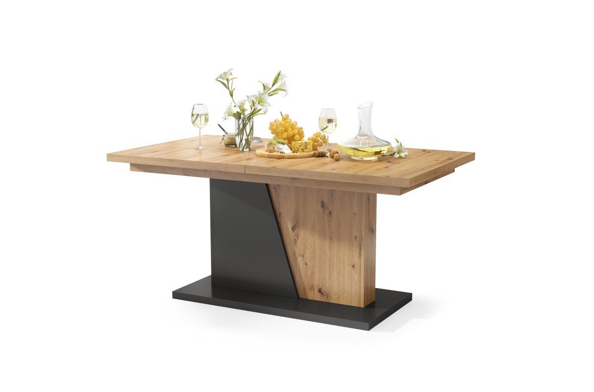 NOBLE NOIR Artisan Oak/Anthracite (dark gray) - UP TO 218 cm EXTENDABLE TABLE! - Image 6