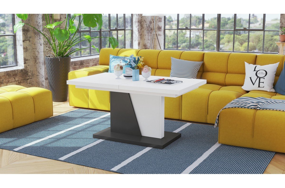 NOIR matt white/anthracite - MODERN FOLDING COFFEE TABLE FOR THE LIVING ROOM - Image 2