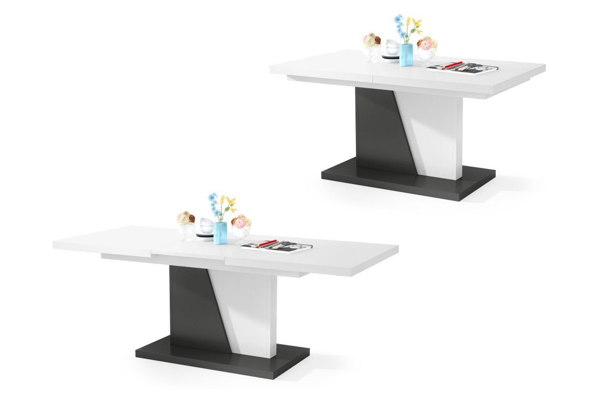 NOIR matt white/anthracite - MODERN FOLDING COFFEE TABLE FOR THE LIVING ROOM