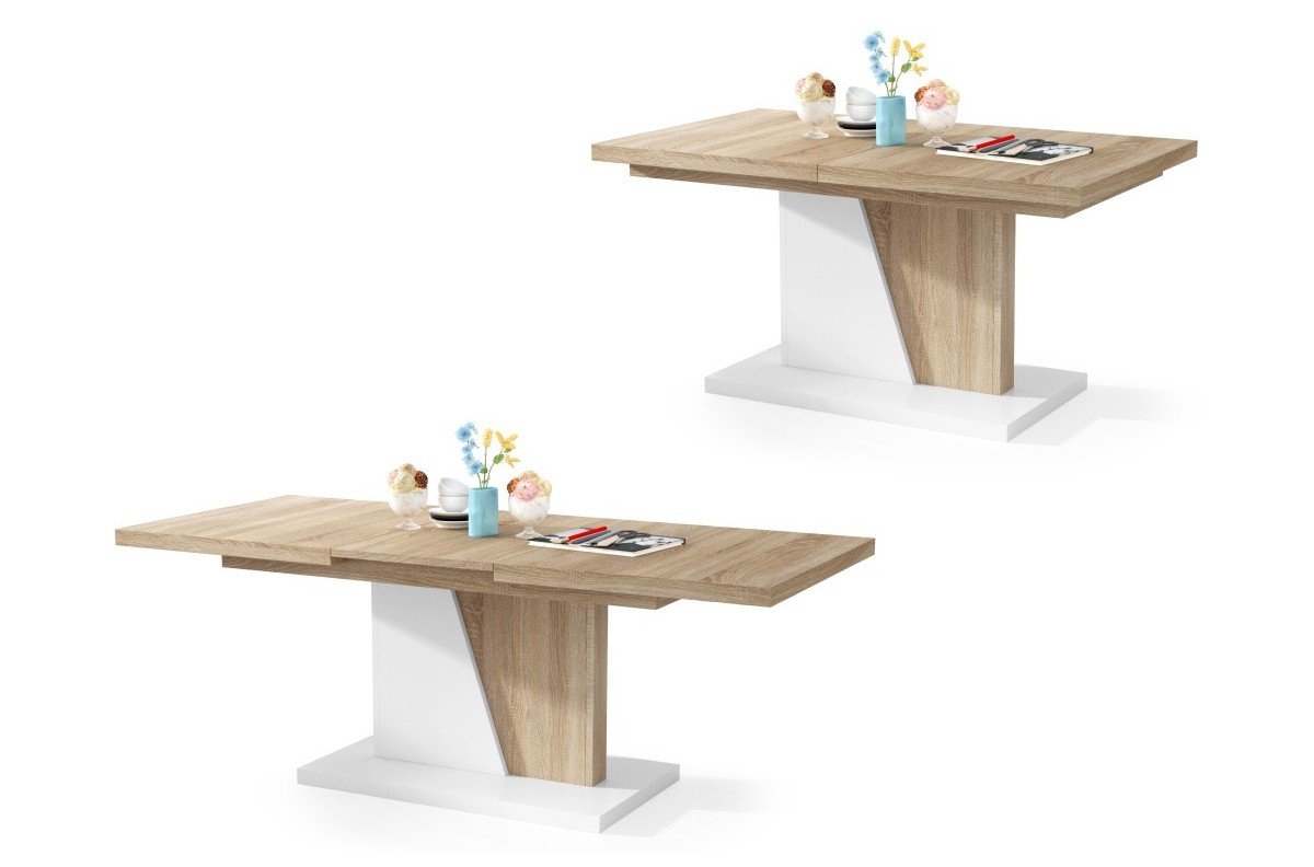 NOIR Sonoma oak/matte white - MODERN FOLDING BENCH FOR THE LIVING ROOM