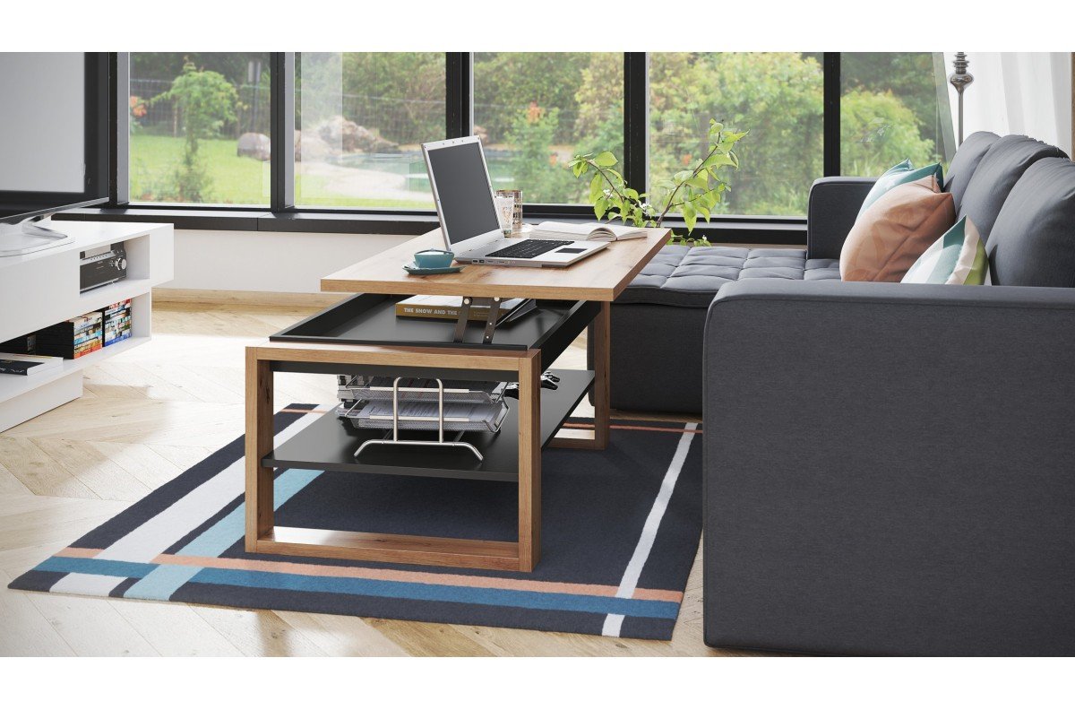 NUO Artisan Oak/Anthracite - MODERN COFFEE TABLE WITH LIFT TOP - Image 4