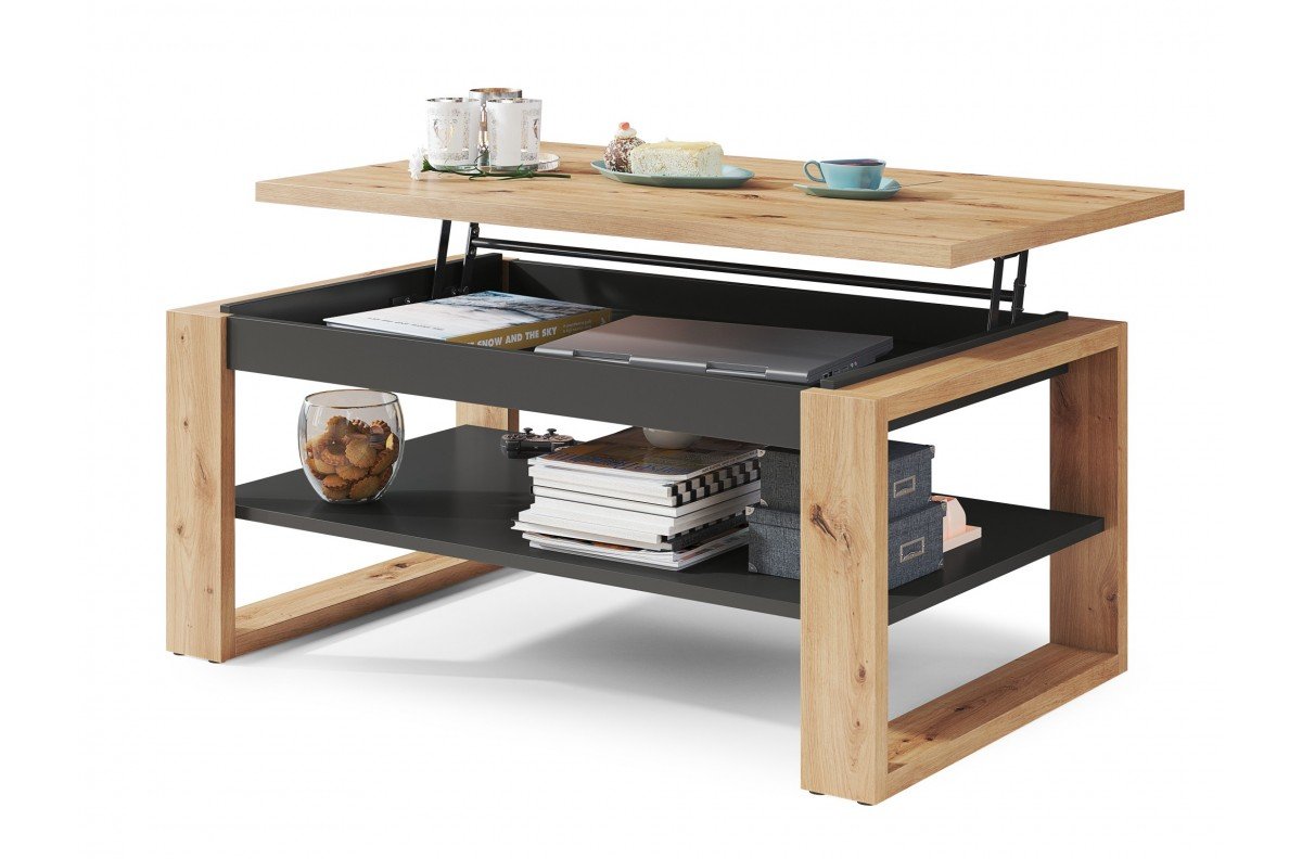 NUO Artisan Oak/Anthracite - MODERN COFFEE TABLE WITH LIFT TOP - Image 7