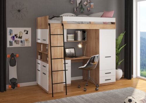 VELVE L mezzanine, matt, Sonoma oak/white