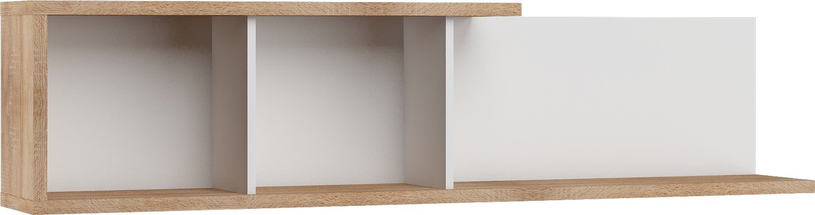 HYBRID 13 furniture wall shelf for living room, Sonoma oak, whiteHYBRID