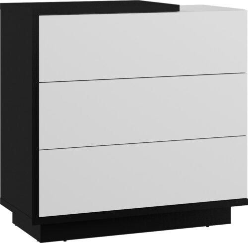 HYBRID 09 furniture chest of drawers for living room, bedroom, black and white, glossyHYBRID